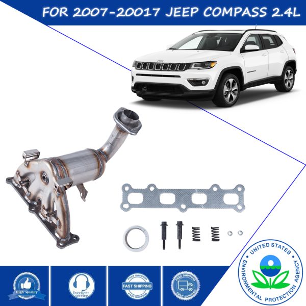 Catalytic Converter Compatible with 2007-2017 Jeep Compass/Patriot, 2007-2008 Dodge Caliber 2.4L Catalytic Convertor High Performance