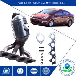 Catalytic Converter Kit Fit Hyundai Accent Veloster Kia Soul Rio 2012 2013 2014 2015 2016 2017 1.6L