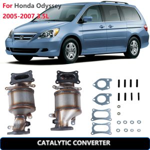 Front Exhaust Manifold Catalytic Converter for 2003-2008 Honda Odyssey Pilot Ridgeline 2003-2006 Acura MDX TL 2004-2007 Saturn Vue Left and Right