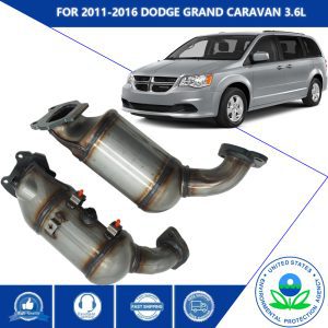 Front & Rear Catalytic Converter Compatible with 2011-2016 Dodge Grand Caravan 3.6L, 2011-2016 Chrysler Town & Country 3.6L Catalytic Convertor High Performance (EPA Compliant)