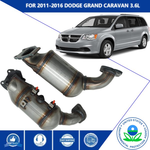 Front & Rear Catalytic Converter Compatible with 2011-2016 Dodge Grand Caravan 3.6L, 2011-2016 Chrysler Town & Country 3.6L Catalytic Convertor High Performance (EPA Compliant)
