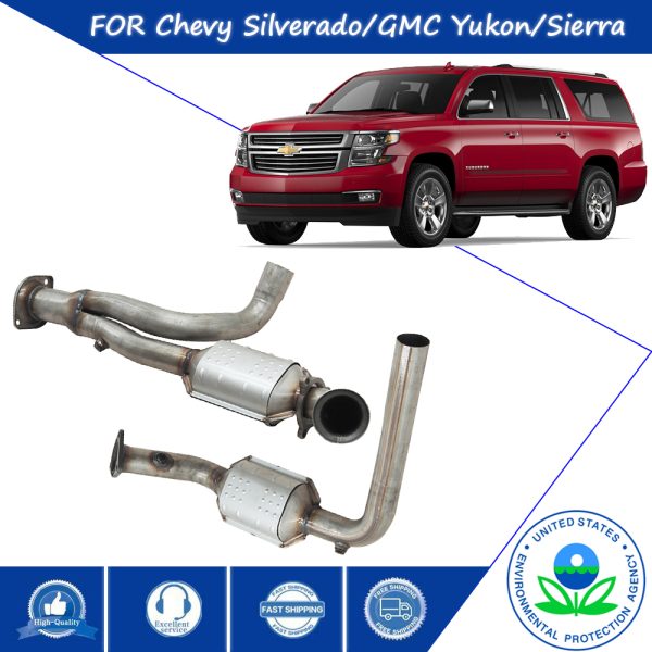 High Flow Catalytic Converter Fit for 1999-2006 Chevy Silverado 1500 2500 / Tahoe/Avalanche 1500 / Suburban 1500, GMC Sierra 1500 2500 / Yukon 4.3L 4.8L 5.3L.(EPA Compliant)