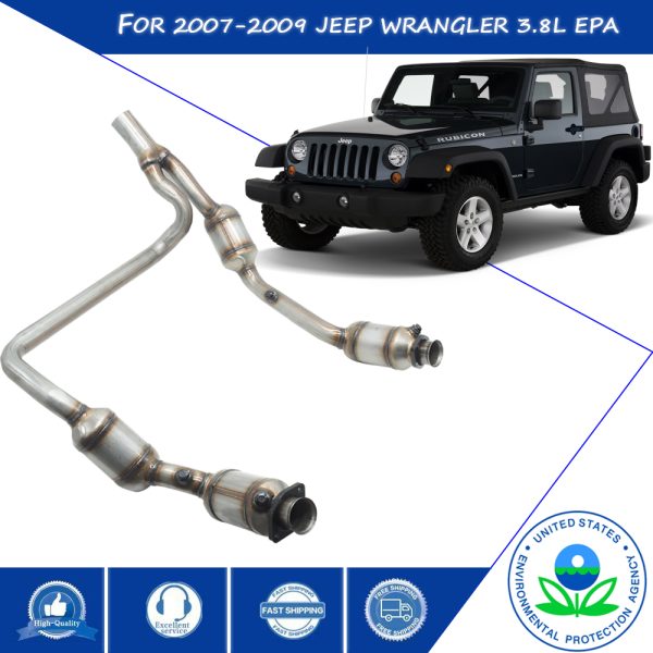 Front Catalytic Converter Compatible with 2007 2008 2009 Jeep Wrangler JK 3.8L V6 Front Y Pipe High Performance (EPA Compliant)